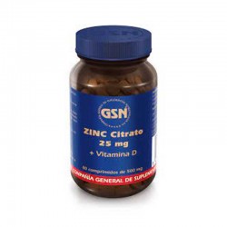 GSN ZINC CITRATO 25MG + VITAMINA D 80COMP