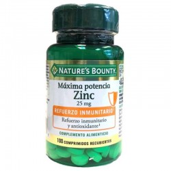 NATURE'S BOUNTY ZINC MÁXIMA POTENCIA 25MG 100COMP