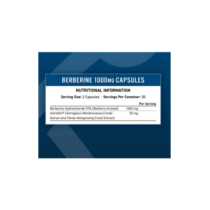 etiqueta Berberine 1000 mg. 60 capsulas